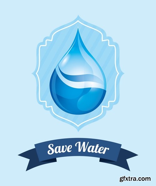 Collection of vector logo picture business company clean natural mineral water 25 Eps