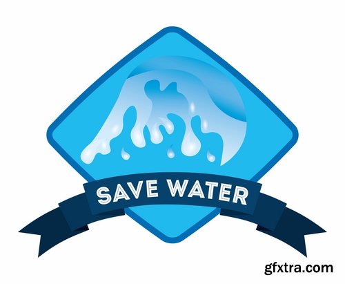 Collection of vector logo picture business company clean natural mineral water 25 Eps