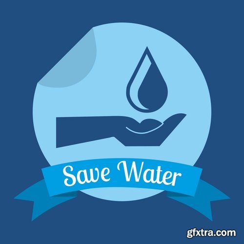 Collection of vector logo picture business company clean natural mineral water 25 Eps