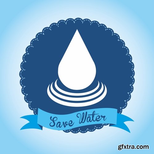 Collection of vector logo picture business company clean natural mineral water 25 Eps