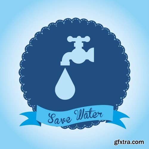 Collection of vector logo picture business company clean natural mineral water 25 Eps