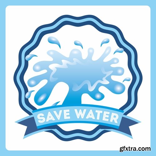 Collection of vector logo picture business company clean natural mineral water 25 Eps