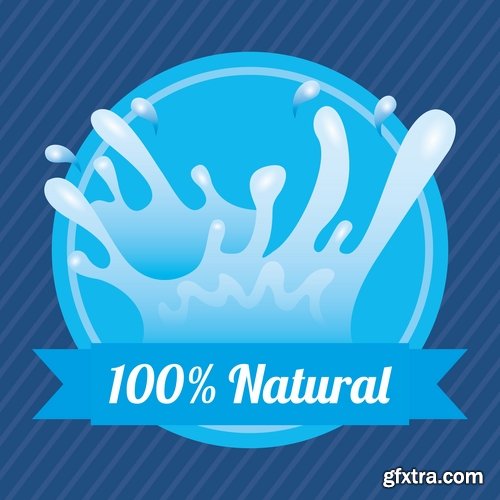 Collection of vector logo picture business company clean natural mineral water 25 Eps