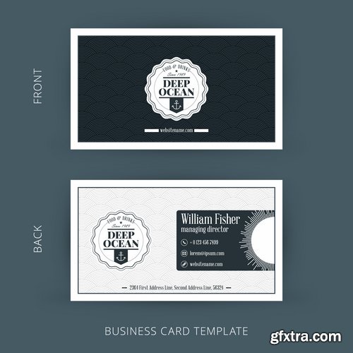 Vector image Collection of business card template visiting card #3-25 Eps