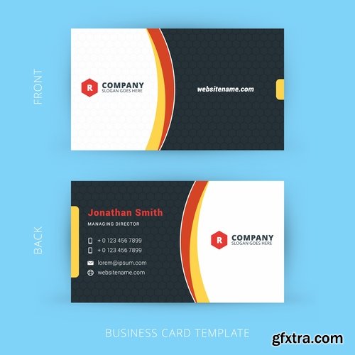 Vector image Collection of business card template visiting card #3-25 Eps