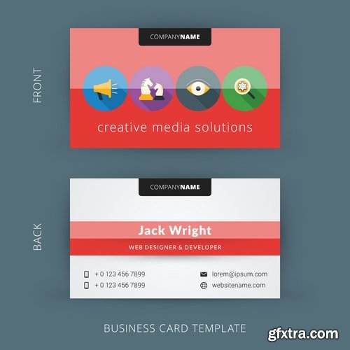 Vector image Collection of business card template visiting card #3-25 Eps