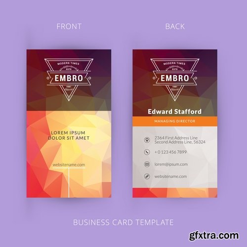 Vector image Collection of business card template visiting card #3-25 Eps