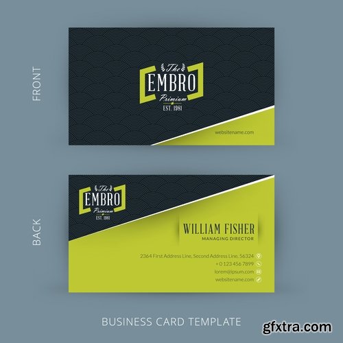 Vector image Collection of business card template visiting card #3-25 Eps