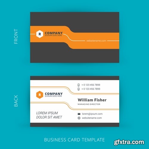 Vector image Collection of business card template visiting card #3-25 Eps