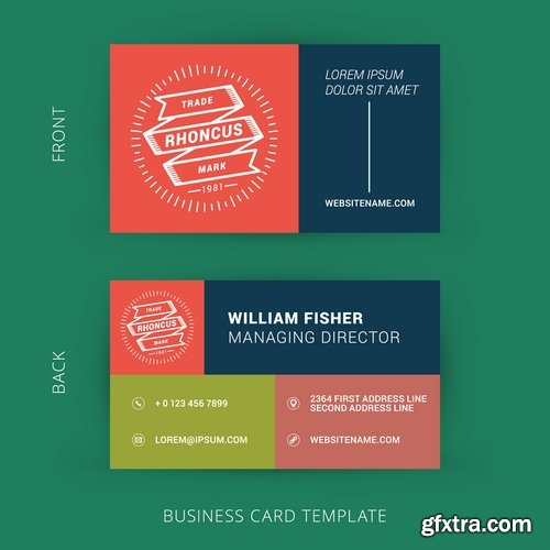 Vector image Collection of business card template visiting card #3-25 Eps