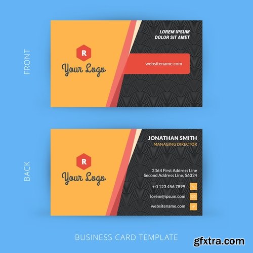 Vector image Collection of business card template visiting card #3-25 Eps