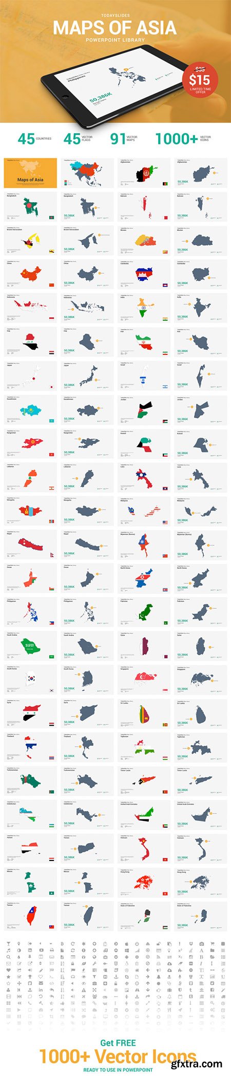 CM - Asia Map - Powerpoint Library 306693