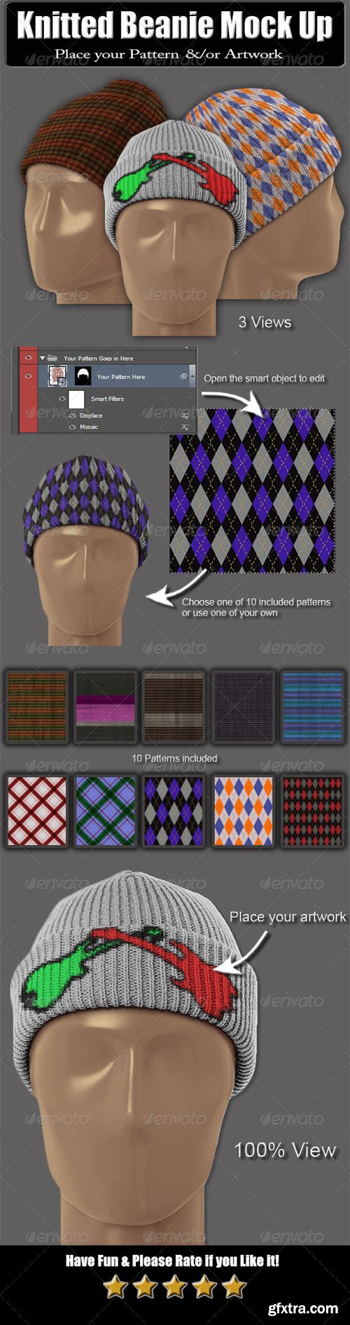 Graphicriver - Knitted Beanie Mock Up 6088965