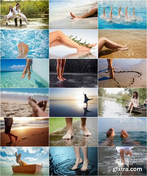 ollection of people\'s feet in the water landscape sea vacation beach sand trace 25 HQ Jpeg