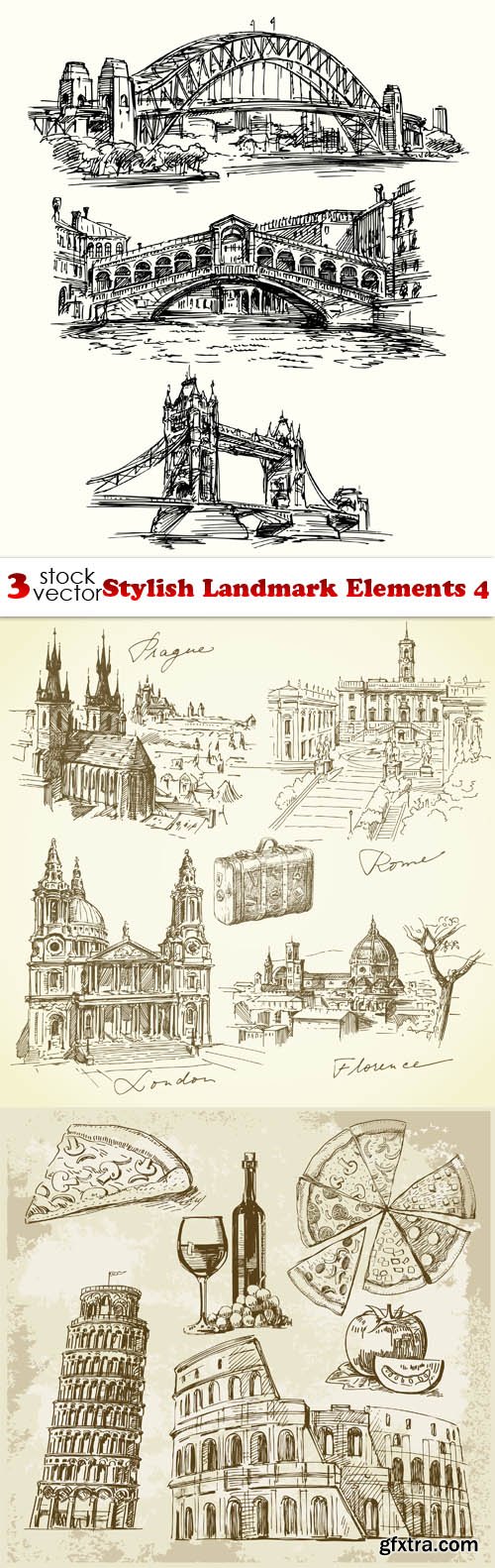 Vectors - Stylish Landmark Elements 4