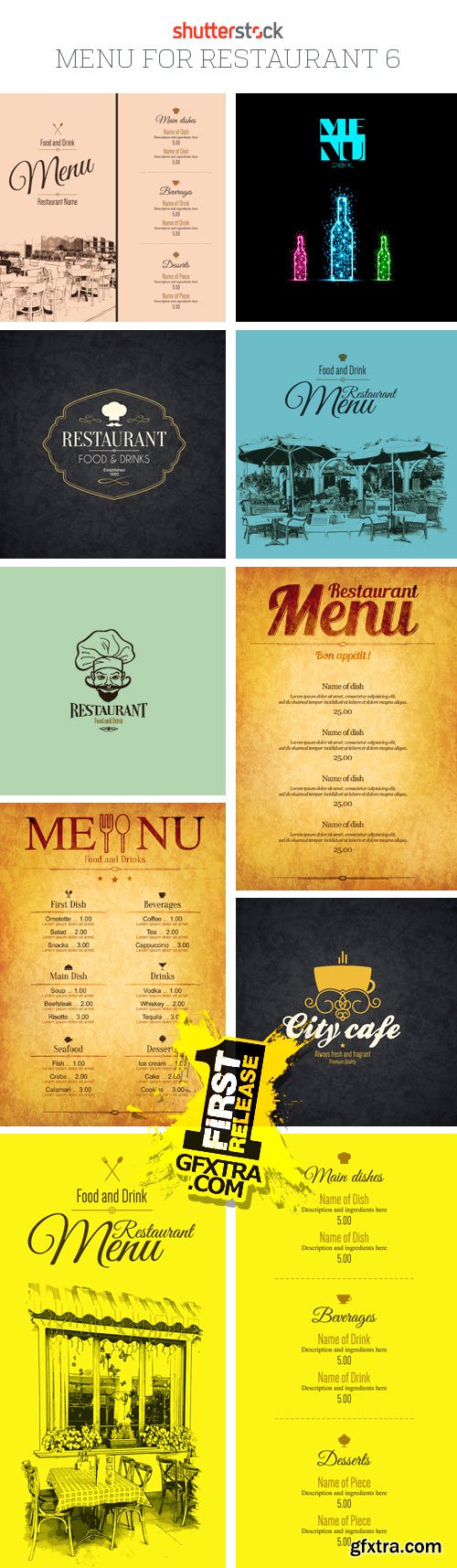 Amazing SS - Menu for Restaurant 6, 25xEPS