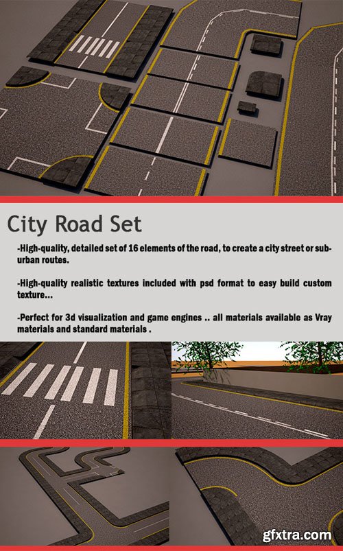 City Road Set (street pack) - 3docean 9695937