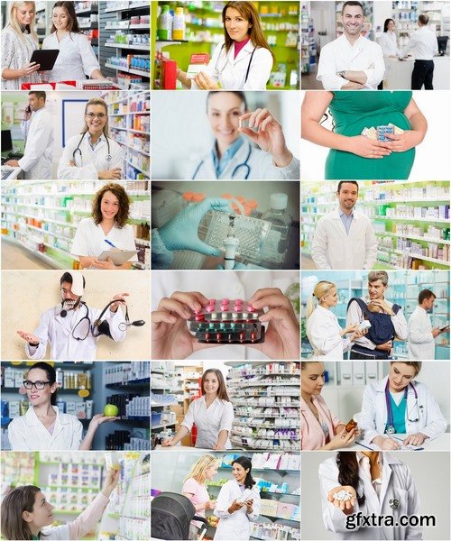 Collection pharmacist drug pill medical doctor pharmacy pharmacology 25 HQ Jpeg