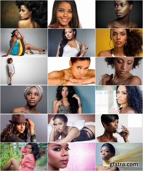 Collection of a beautiful African-American model mulatto dark skinned girl 25 HQ Jpeg