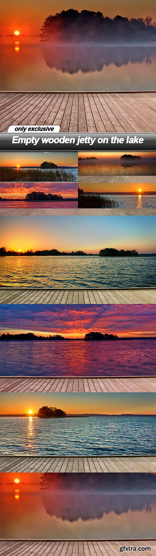 Empty wooden jetty on the lake - 8 UHQ JPEG