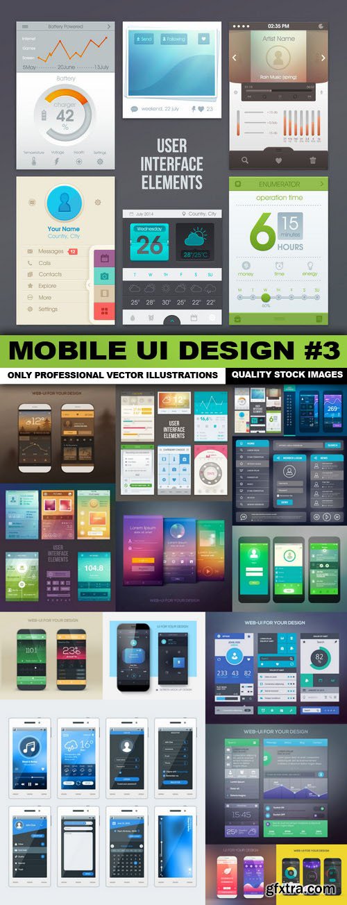 Mobile UI Design #3 - 15 Vector