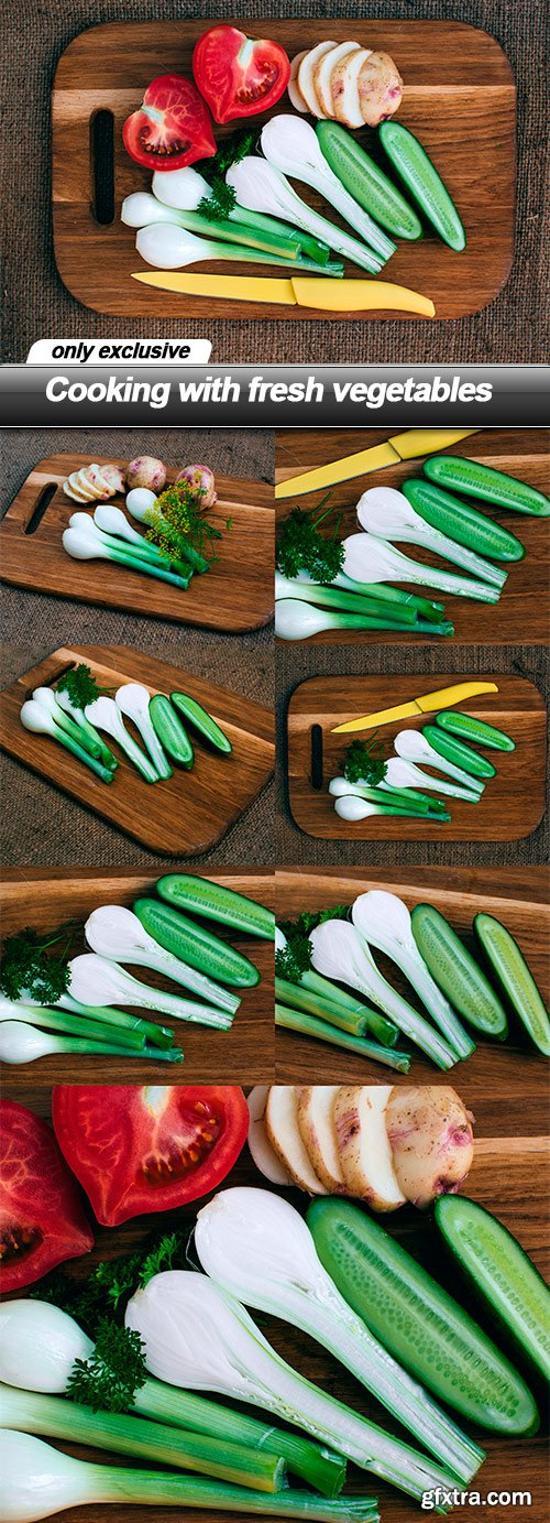 Cooking with fresh vegetables  - 8 UHQ JPEG