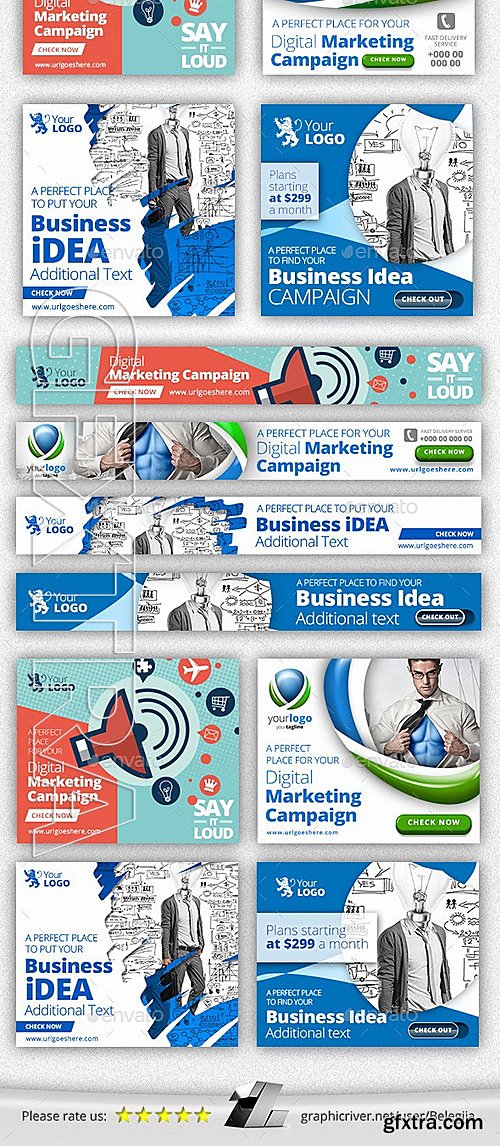 GraphicRiver - 52 Business Marketing Web Banners - 4 in 1 Bundle 11964657