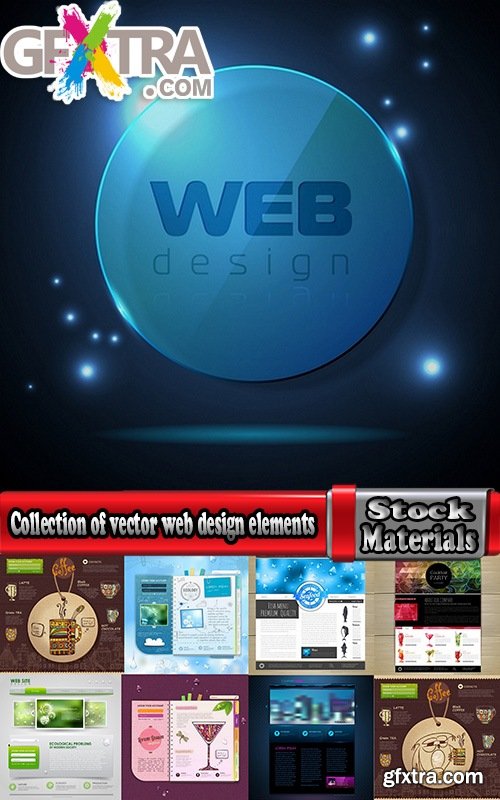 Collection of vector web design elements picture background business infographics #2-25 Eps