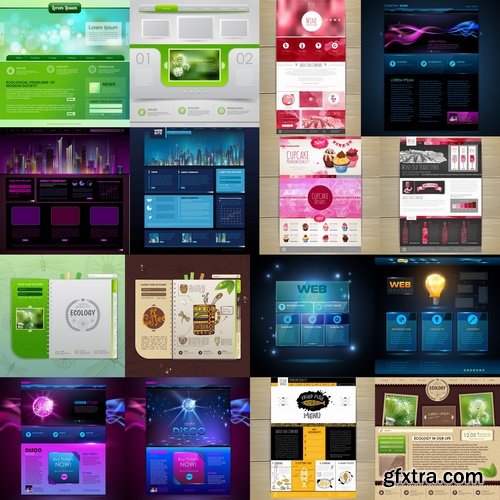 Collection of vector web design elements picture background business infographics #2-25 Eps