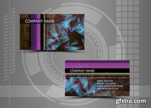 Vector image Collection of business card template visiting card #4-25 Eps