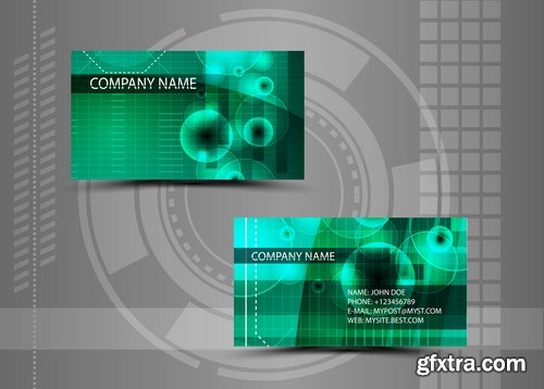 Vector image Collection of business card template visiting card #4-25 Eps