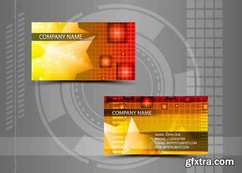 Vector image Collection of business card template visiting card #4-25 Eps