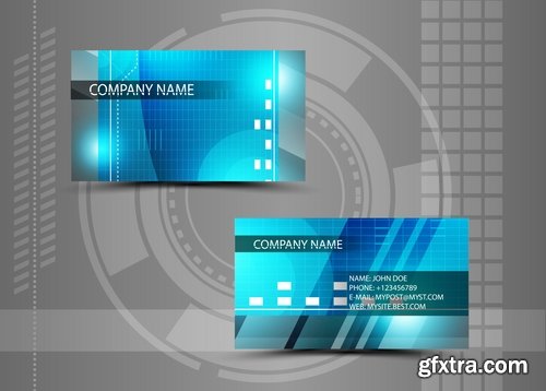 Vector image Collection of business card template visiting card #4-25 Eps