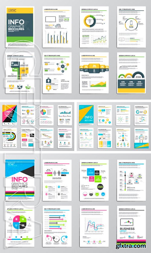 Stock Vectors - Business infographics elements for corporate brochures. Collection of modern infographic elements in a flyer and brochure concept. Flat and clean design. Vector