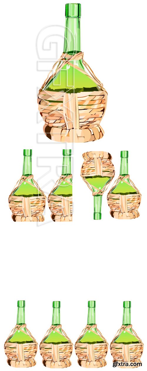 Stock Vectors - Wine glass alcohol bottle drink vector illustration