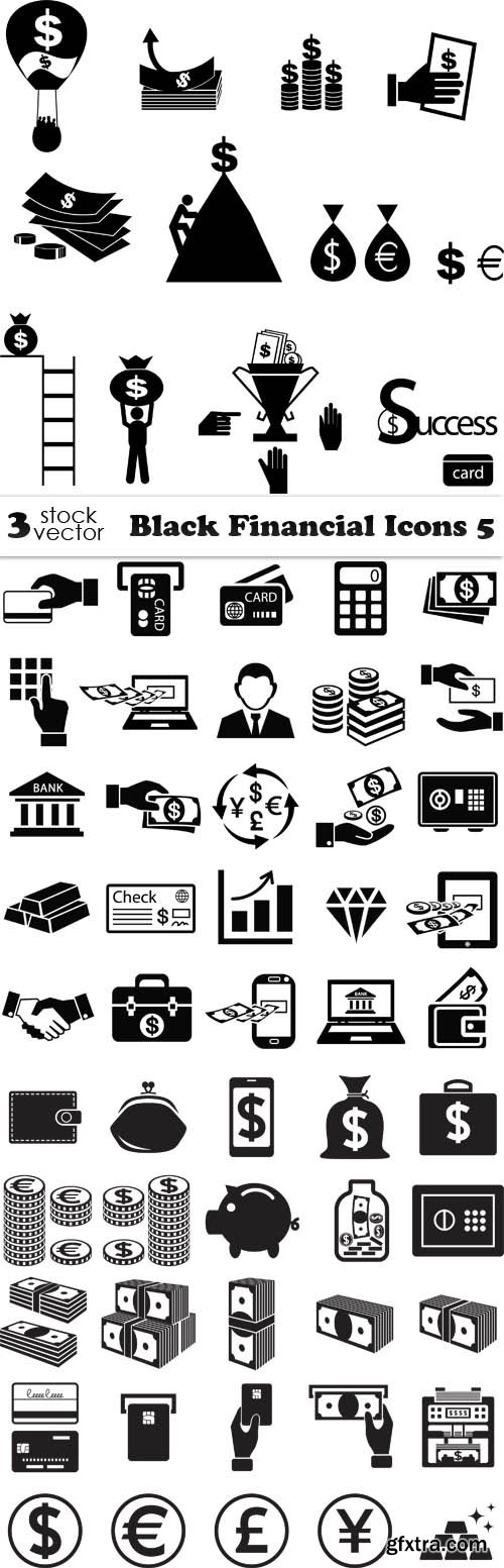 Vectors - Black Financial Icons 5