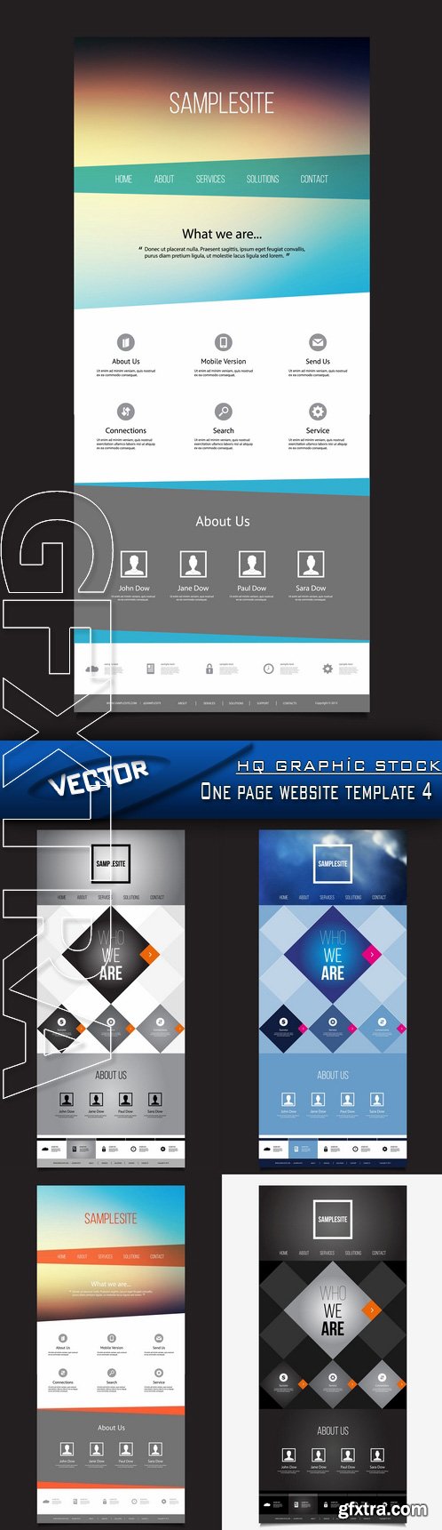 Stock Vector - One page website template 4