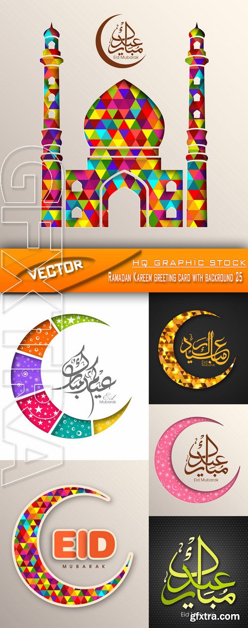 Stock Vector - Ramadan Kareem greeting card with backround 25