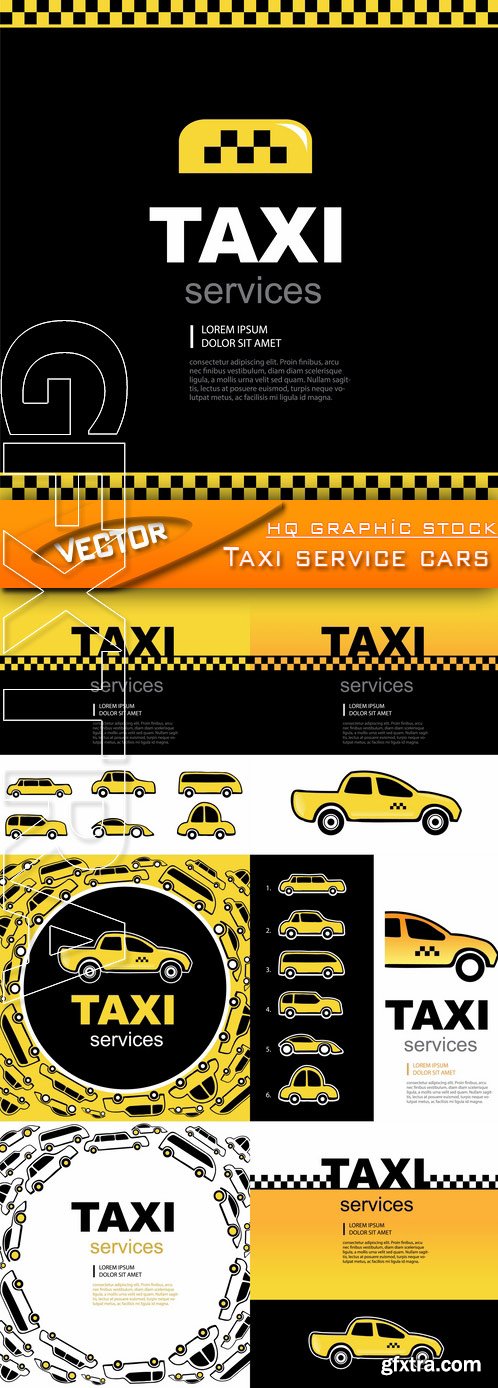 Stock Vector - Taxi service cars