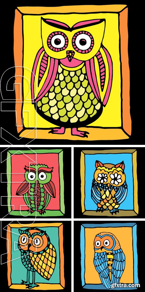 Stock Vectors - Retro vivid owl illustration