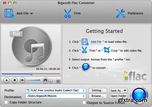 Bigasoft FLAC Converter 4.5.3.5522 (Mac OS X)