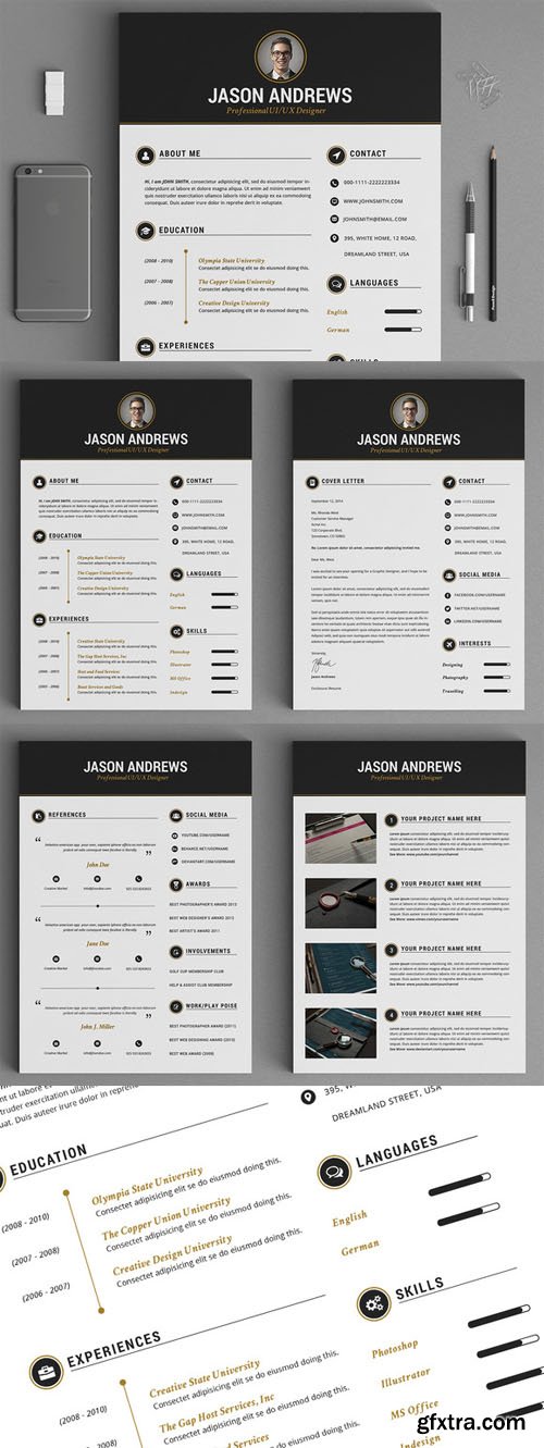 The Elegant Resume/CV Set Template - CM 139468