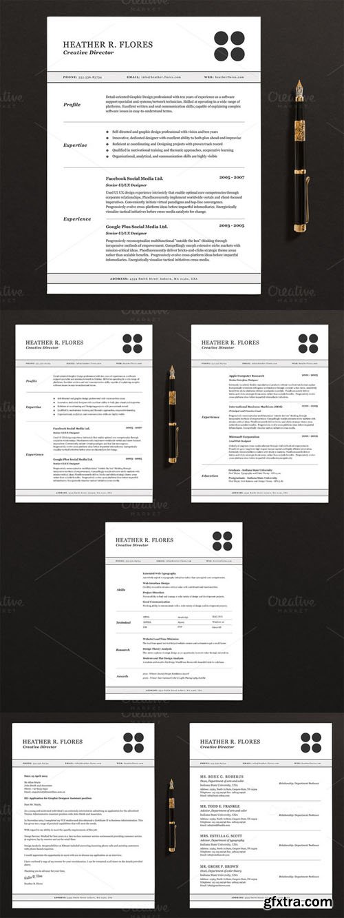 3 Pages Resume/CV Template Full Set - CM 130616