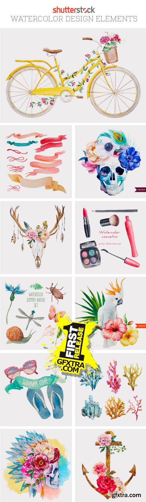 Amazing SS - Watercolor Design Elements, 25xEPS