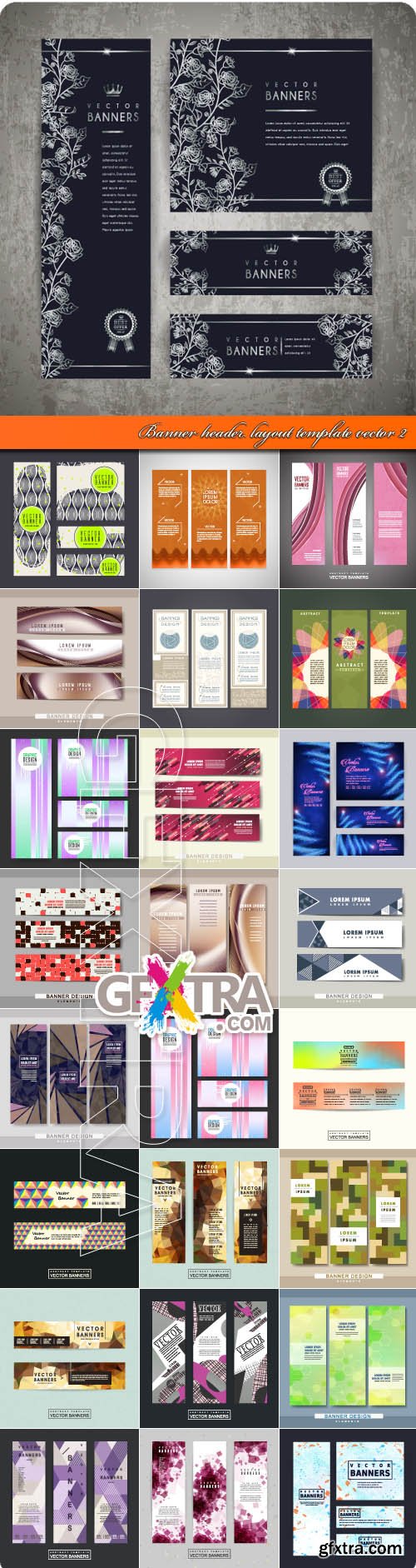 Banner header layout template vector 2