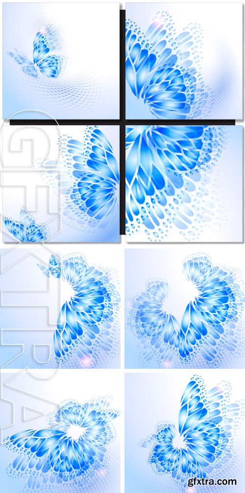 Stock Vectors - Abstract blue background with butterfly wings