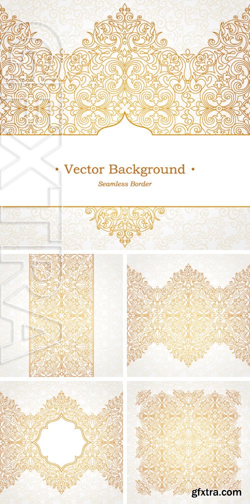Stock Vectors - Vector ornate seamless border in Victorian style. Gorgeous element for design. Golden frame