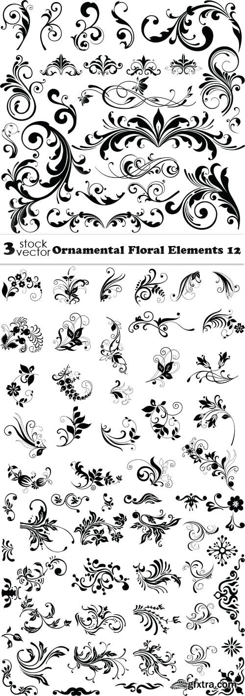 Vectors - Ornamental Floral Elements 12