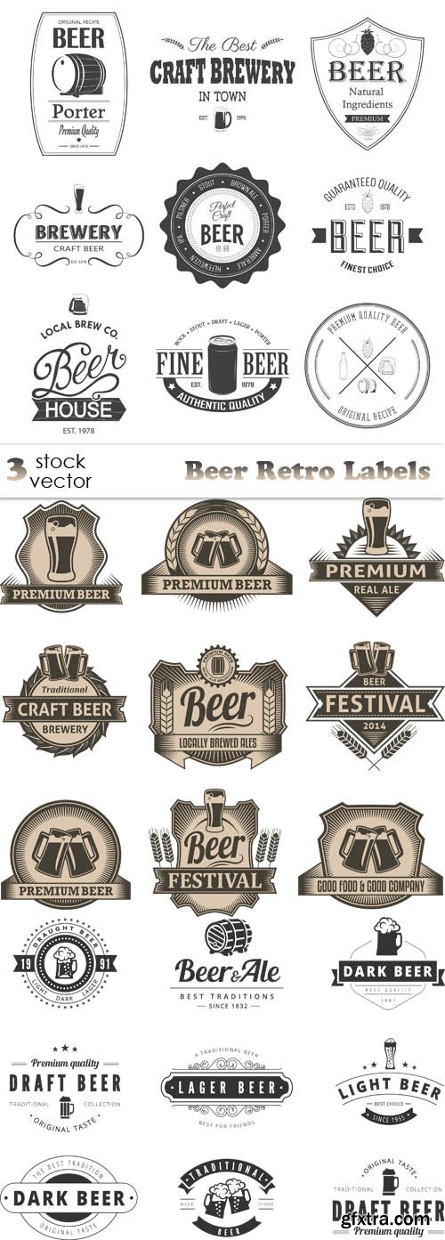 Vectors - Beer Retro Labels