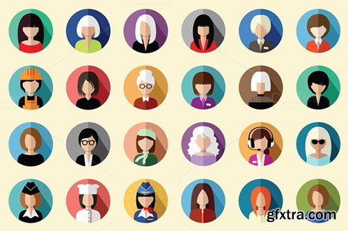 CM Flat round icons with people 307570